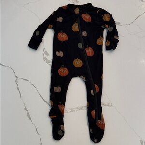 Kyte BABY Black One Piece with Pumpkin Design